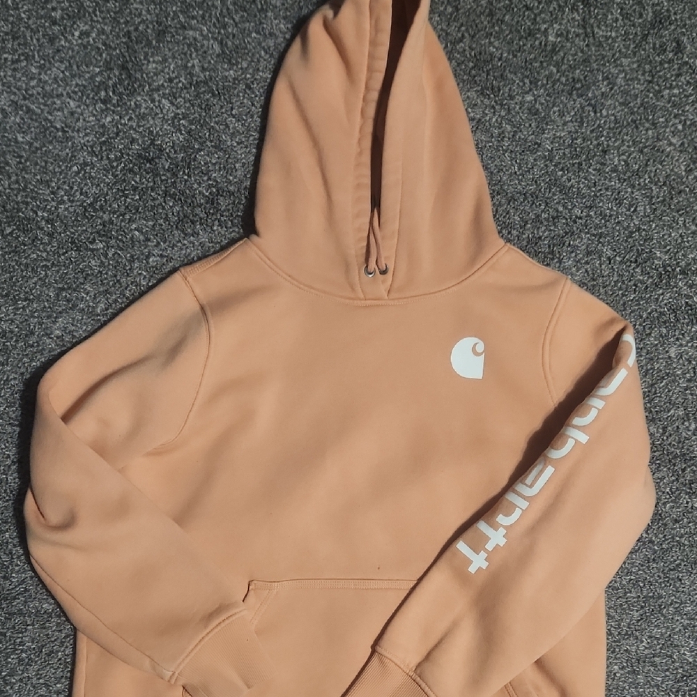 Carhartt Tan Hoodie with White Logo
